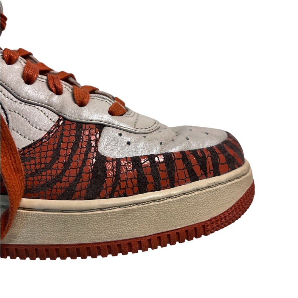Nike Women’s Air Force 1 High 6” Wedge Sneakers Orange Zebra Print Size 9.5 Rare - Picture 10 of 14